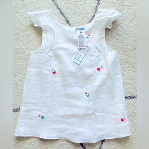 BRAND NEW Jacadi girl’s white blouse white pink flower